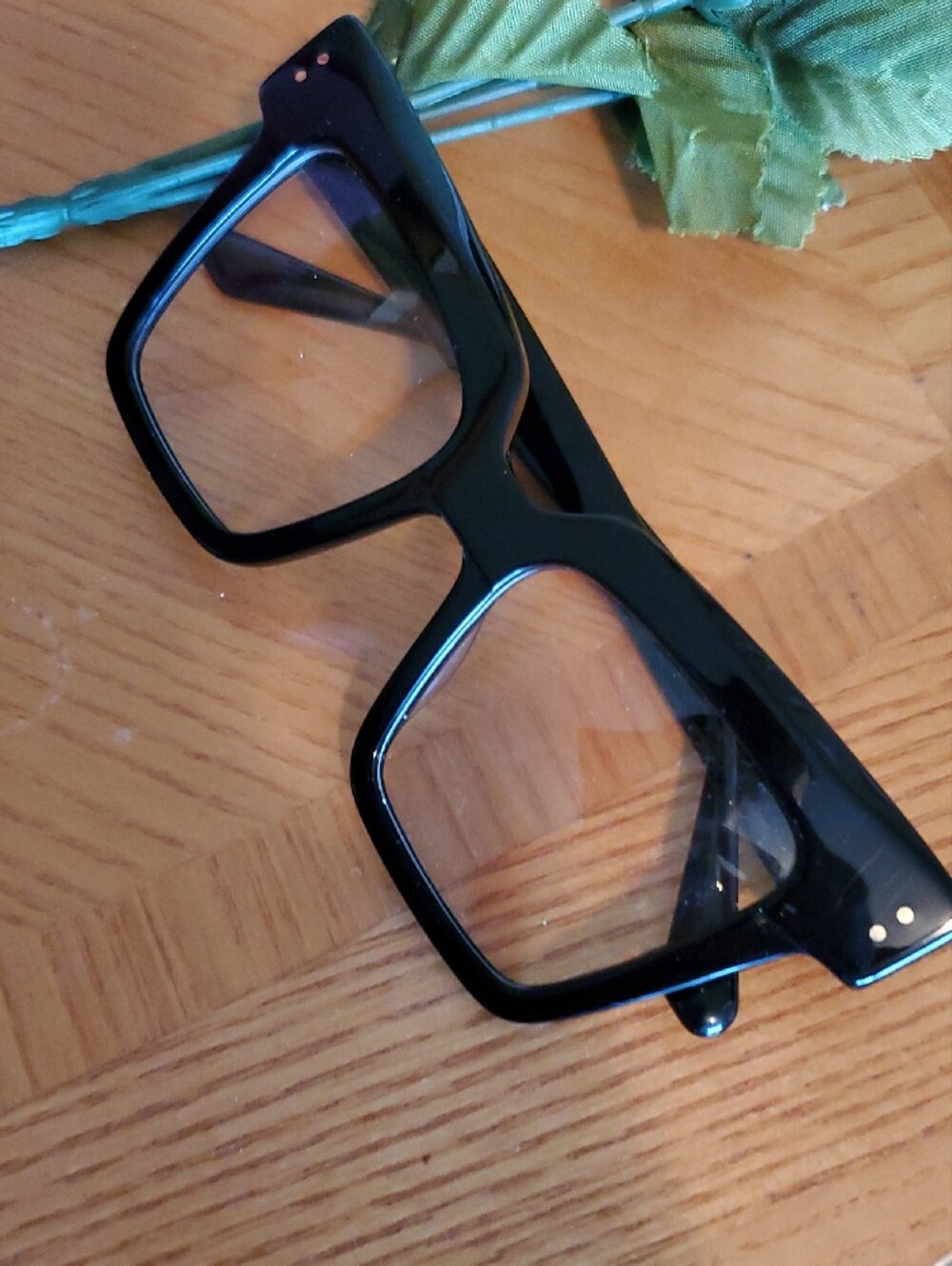Oversized Black Square Frame Glasses - Picture 3 of 3